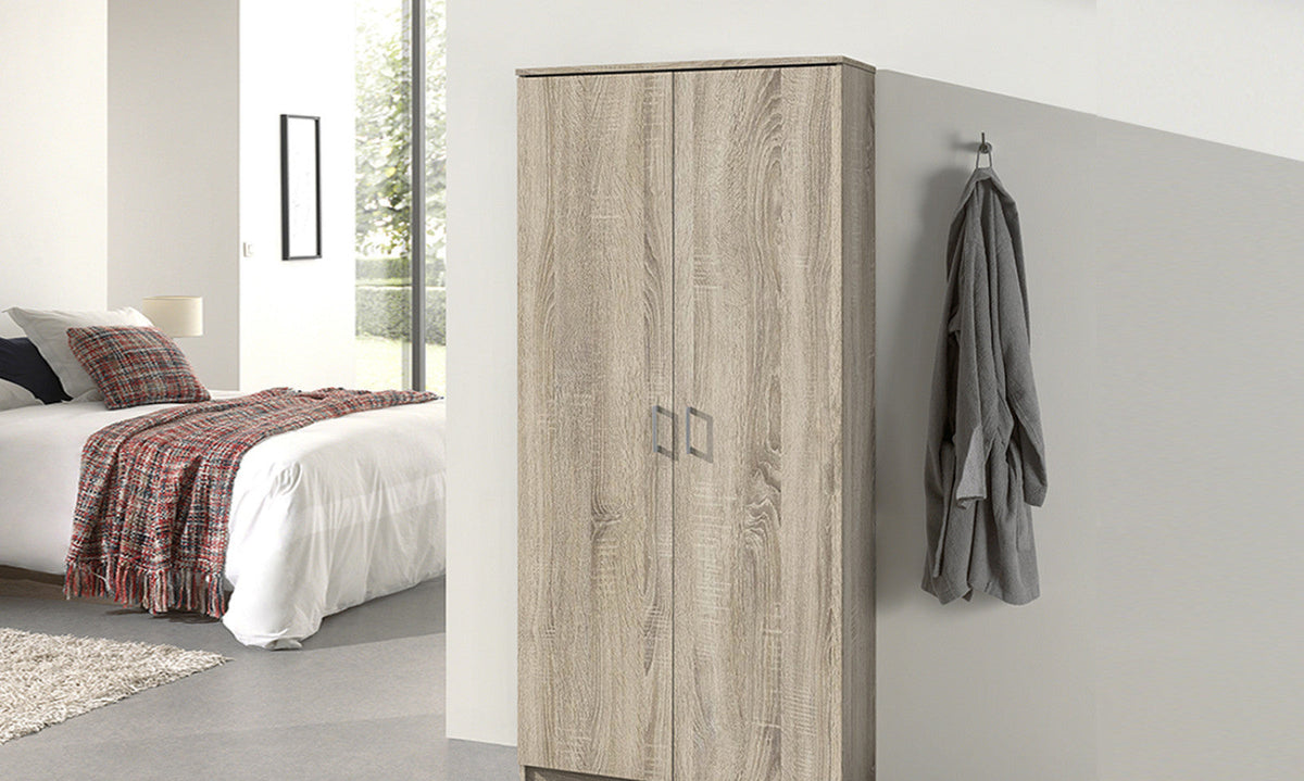 Armoire de rangement Ray – Sonoma, 2 portes – 80 × 180 cm – vue 2