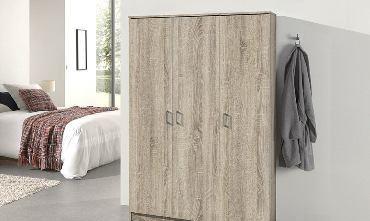 Armoire de rangement Ray – Sonoma, 3 portes – 120 × 180 cm – vue 2