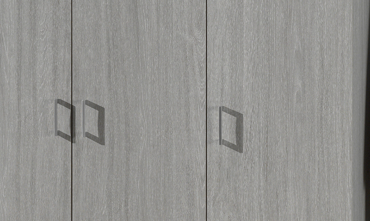 Armoire de rangement Ray – Chêne gris, 3 portes – 120 × 180 cm – vue 4