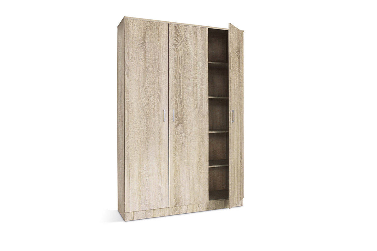 Armoire de rangement Ray – Sonoma, 3 portes – 120 × 180 cm – vue principale