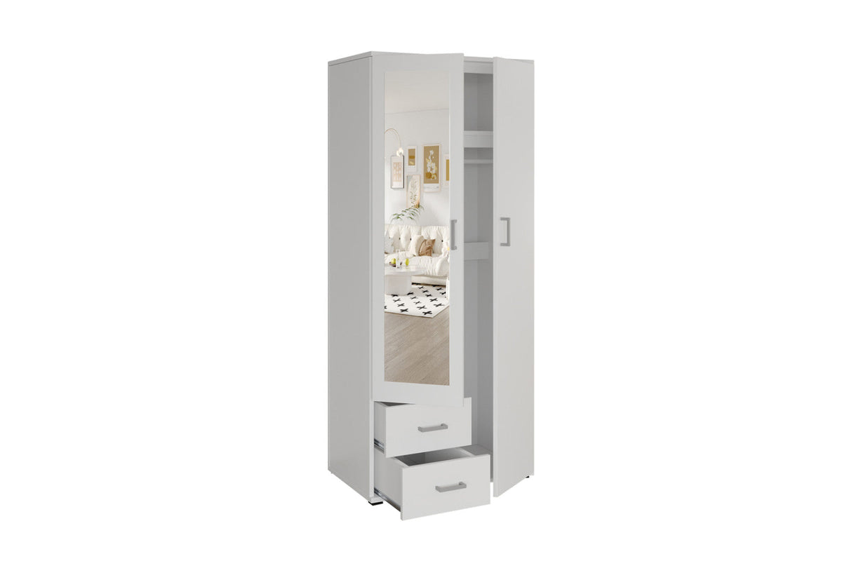 Armoire Marc – Blanc, 2 portes – 80 × 185 cm – vue 4