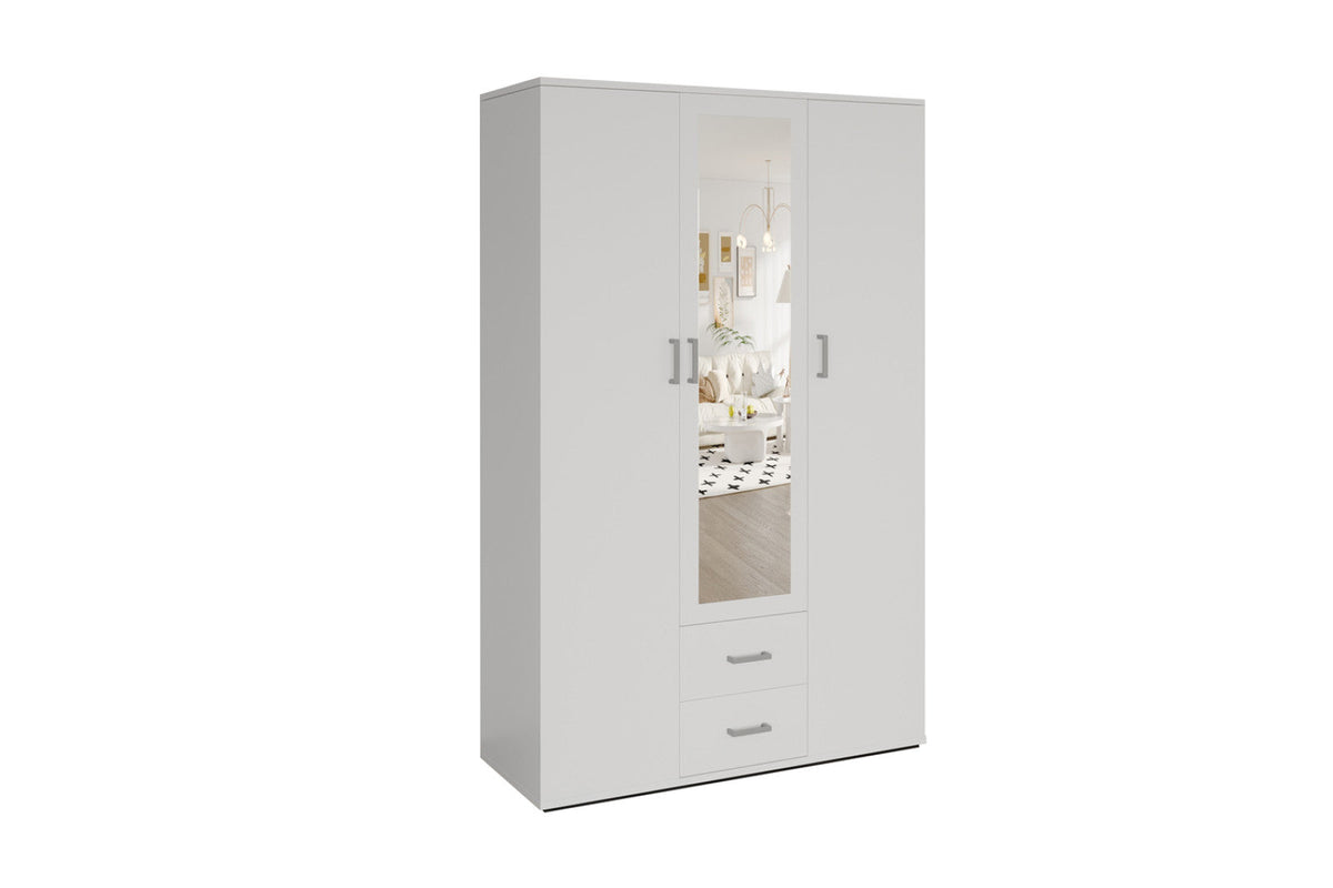 Armoire Marc – Blanc, 3 portes – 120 × 185 cm – vue 3