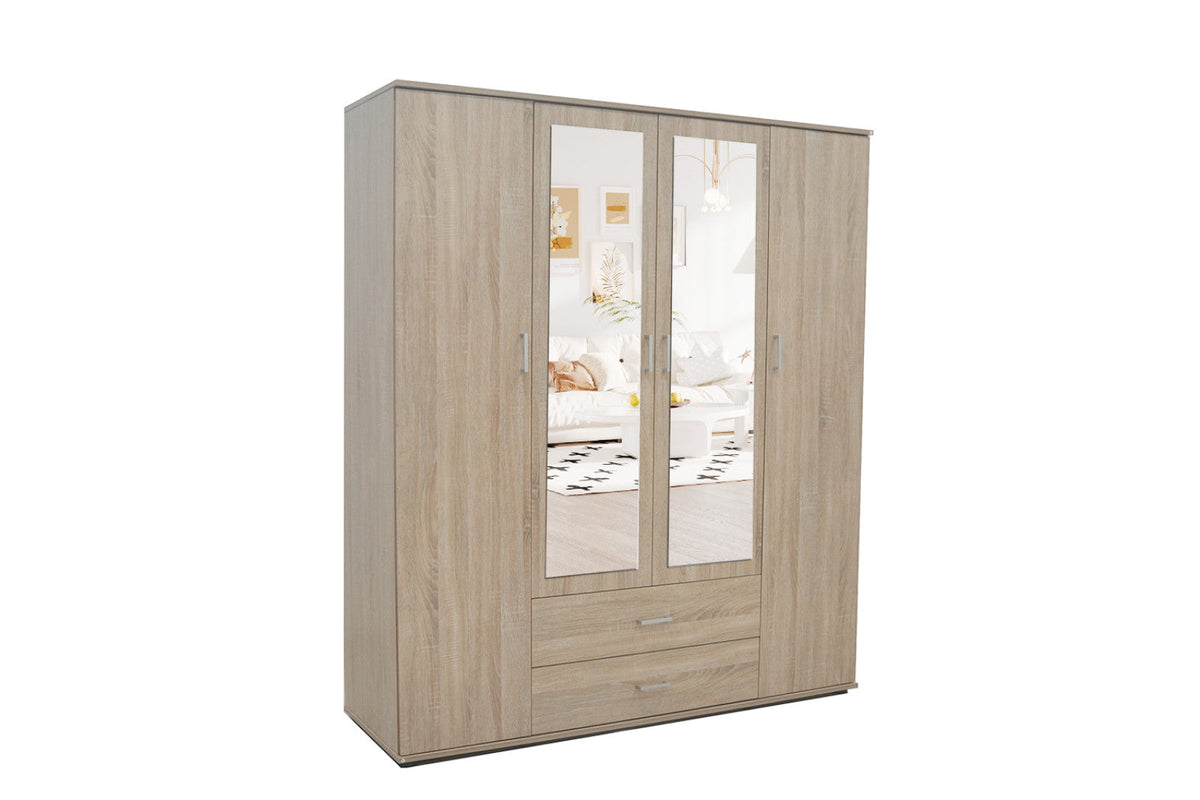 Armoire Marc – Sonoma, 4 portes – 160 × 185 cm – vue 3