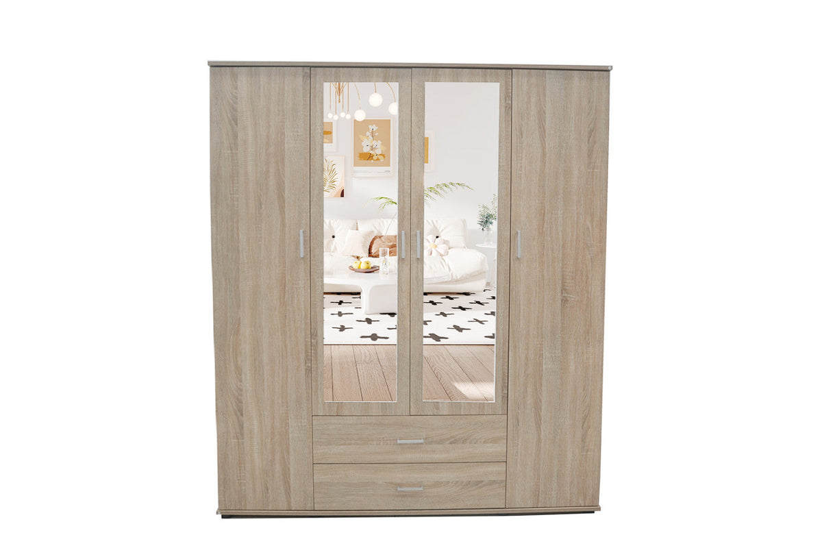Armoire Marc – Sonoma, 4 portes – 160 × 185 cm – vue principale