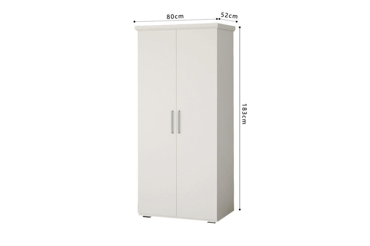 Armoire Mike – Blanc, 2 portes – 80 × 183 cm – vue 5
