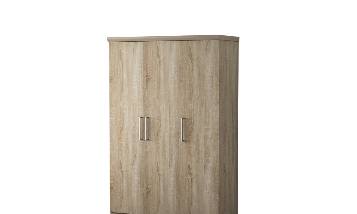 Armoire Mike – Sonoma, 3 portes – 120 × 183 cm – vue 3