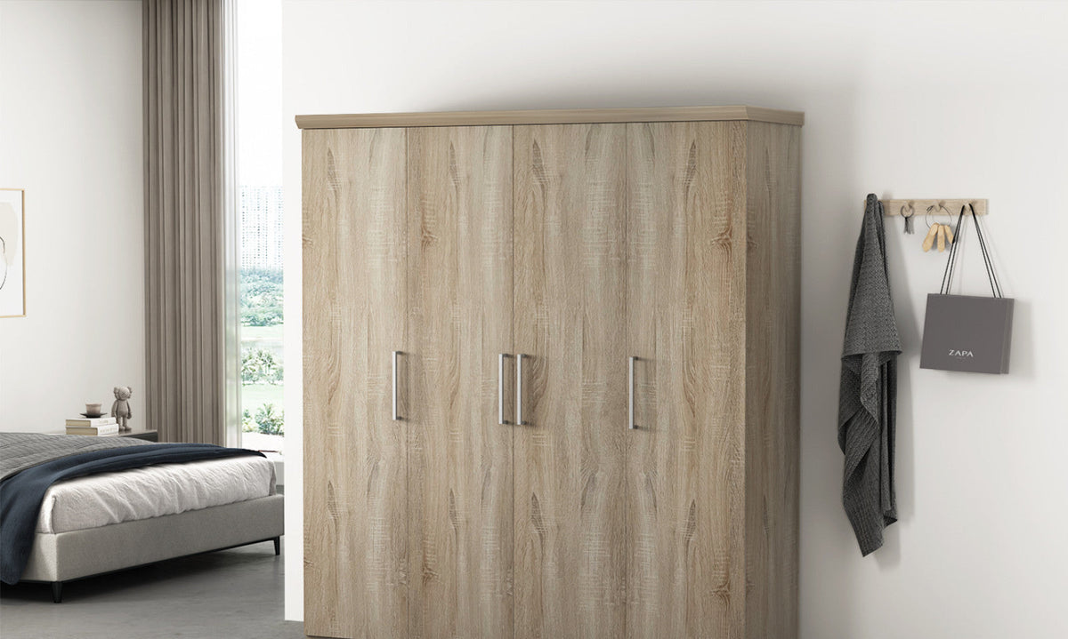 Armoire Mike – Sonoma, 4 portes – 160 × 183 cm – vue 2