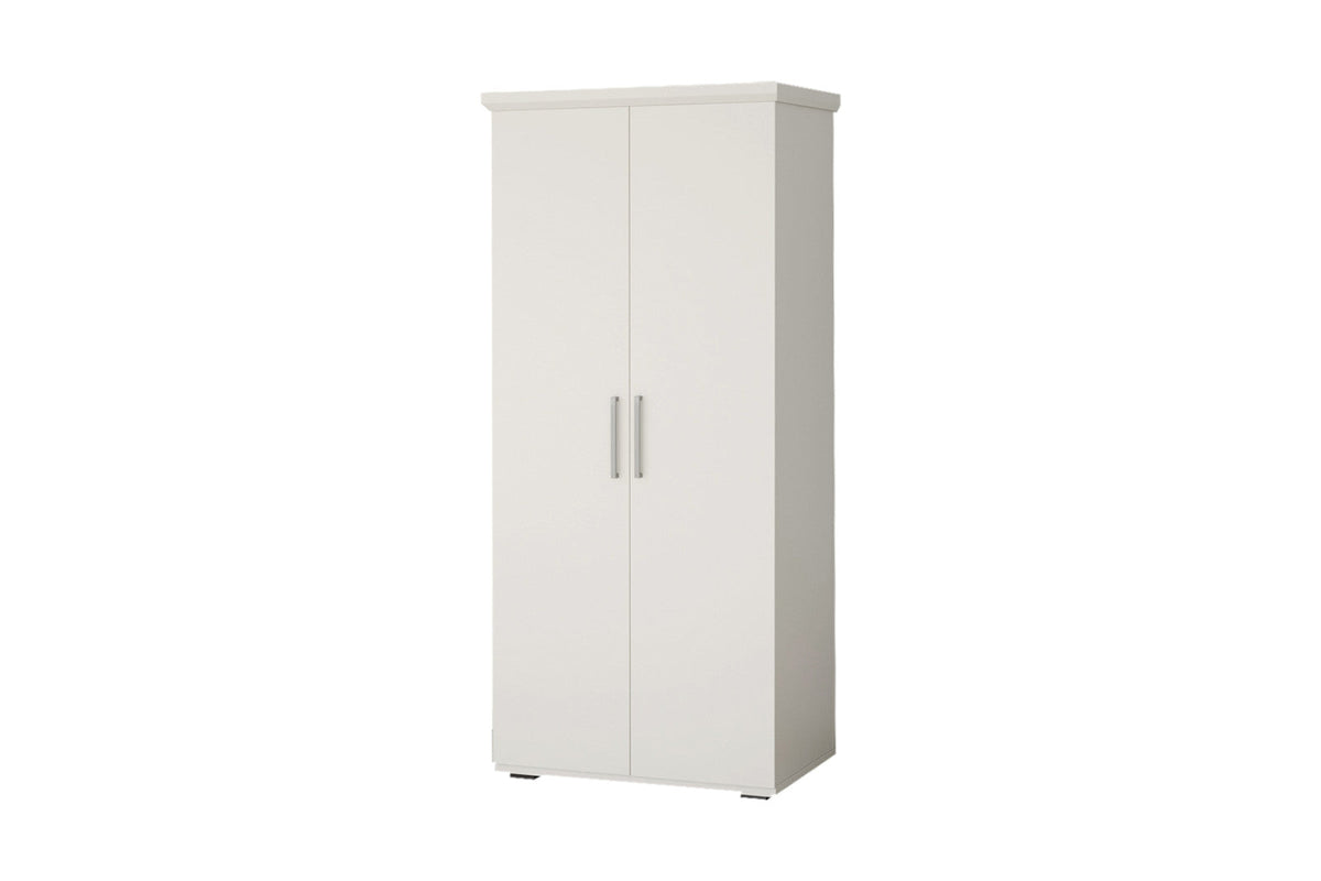 Armoire Mike – Blanc, 2 portes – 80 × 183 cm – vue 3