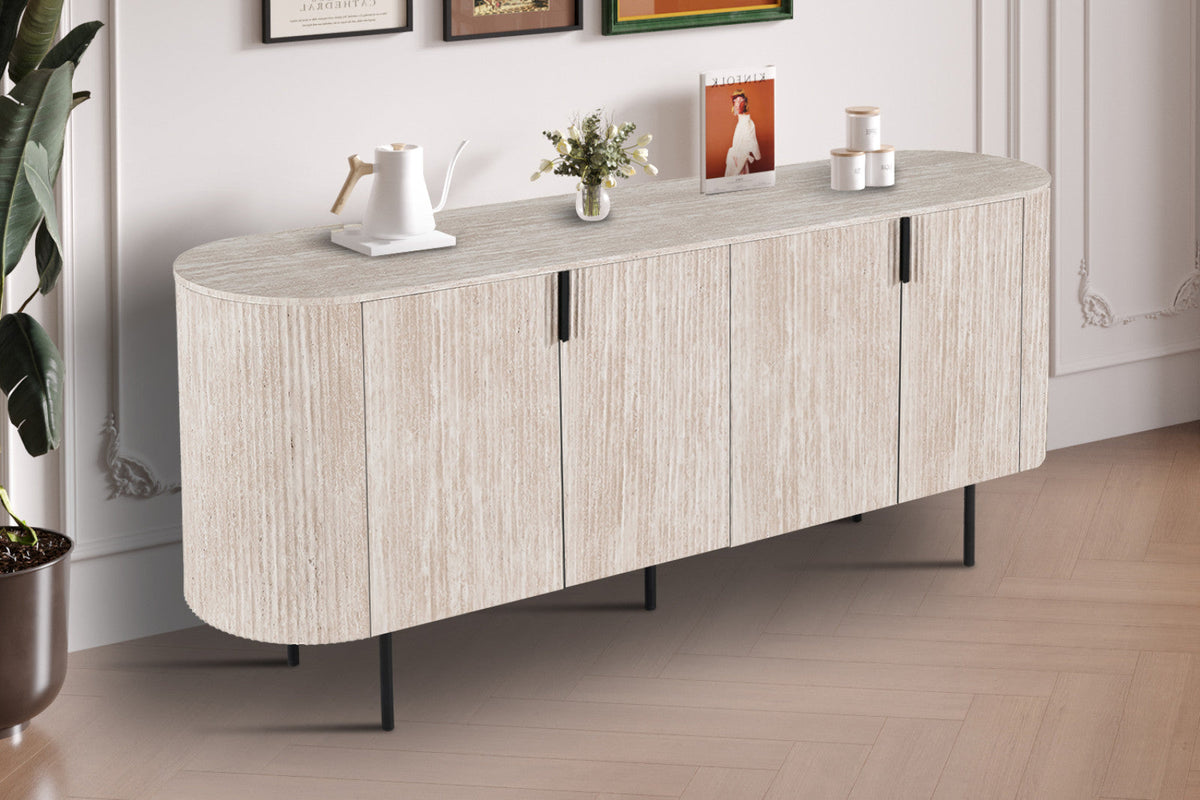 Bahut Lagos – Travertin beige – vue 2