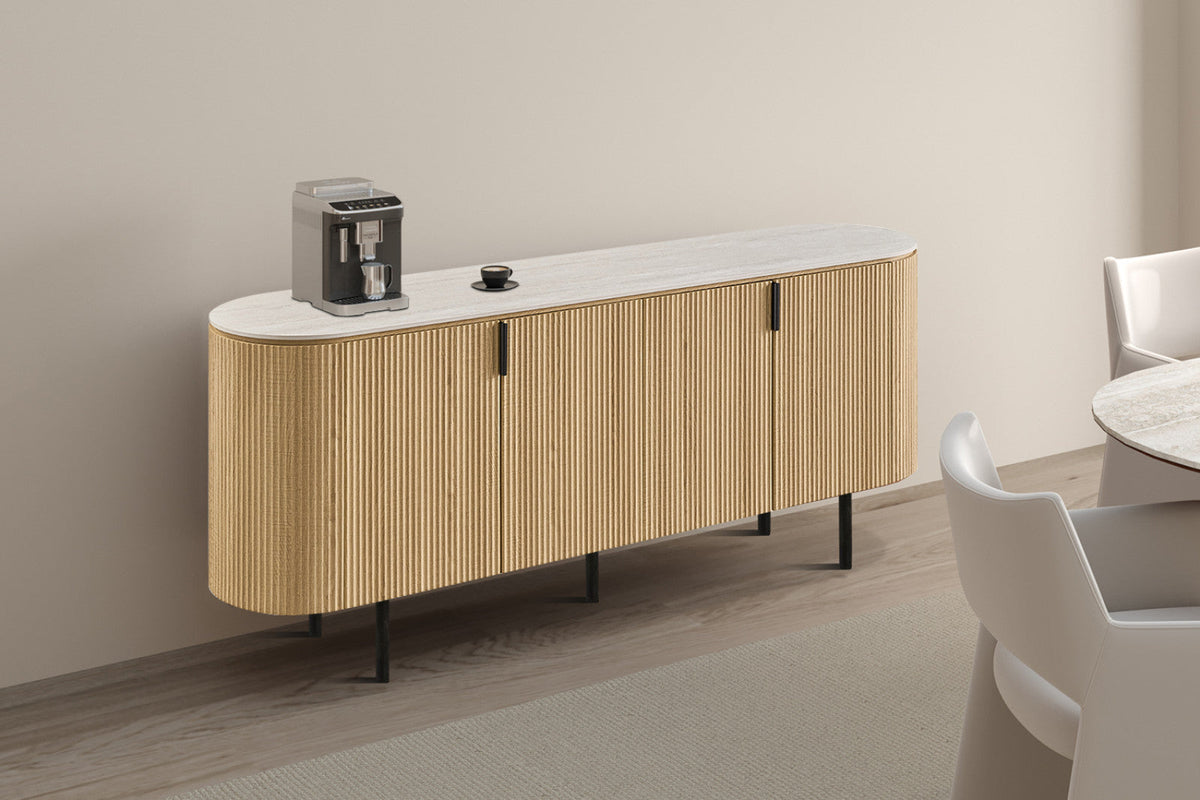 Bahut Vigo – Chêne naturel · baroque gris – vue 2