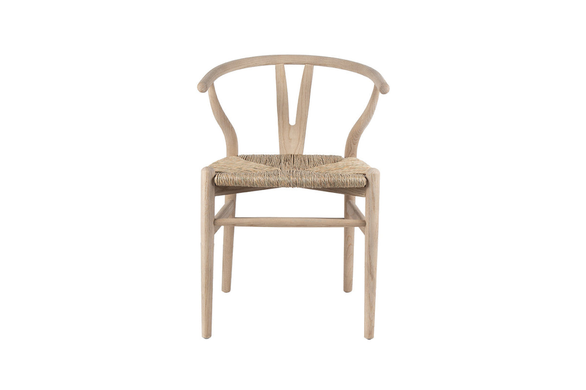 Chaise Bart – bois d'orme avec assisse tissé monté