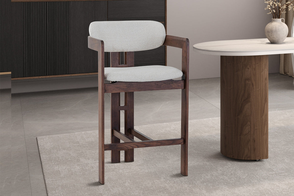 Chaise de comptoir Camille – Frêne noyer – vue 3