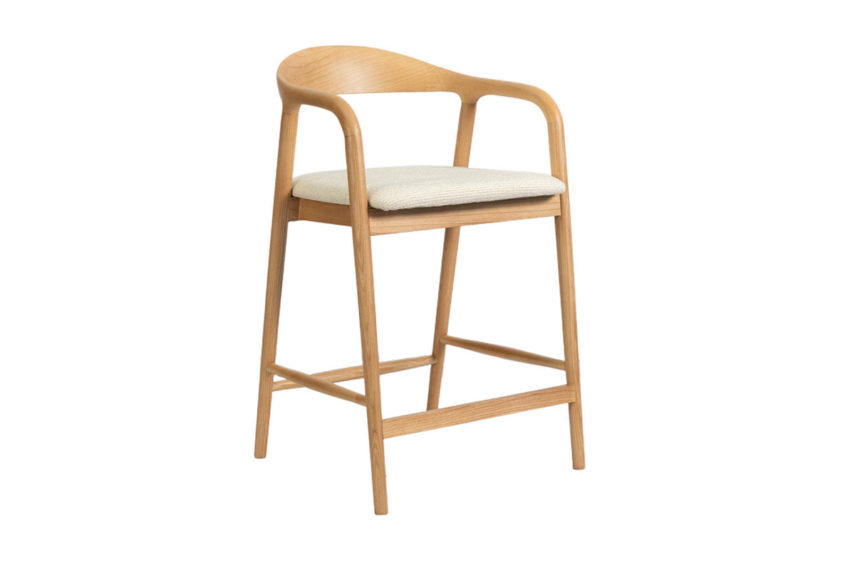 Chaise de comptoir Claire – Frêne naturel – vue 5