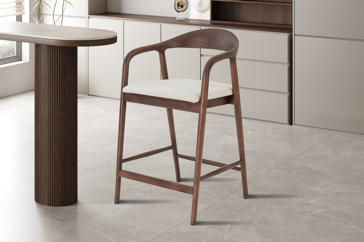 Chaise de comptoir Claire – Frêne noyer – vue 3