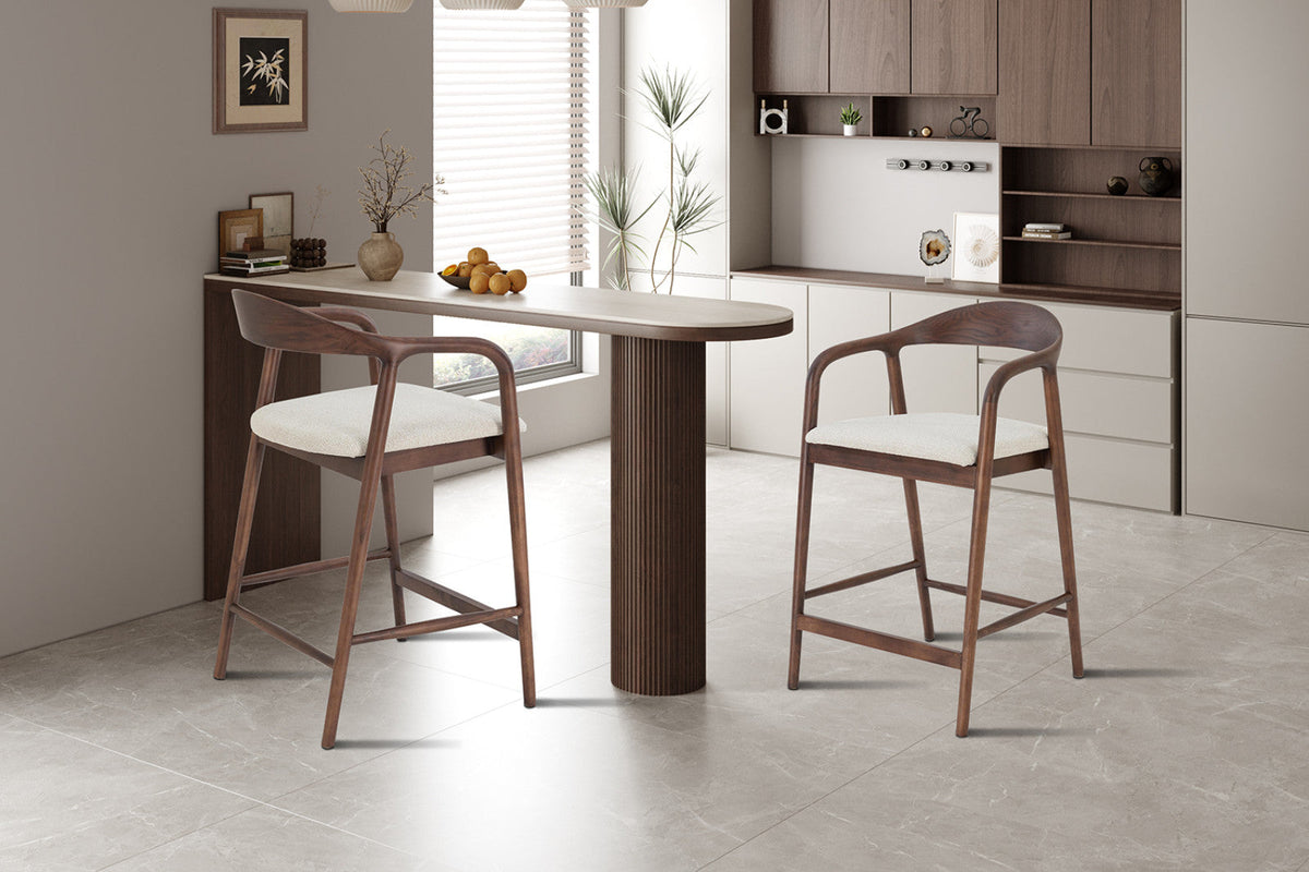 Chaise de comptoir Claire – Frêne noyer – vue 4