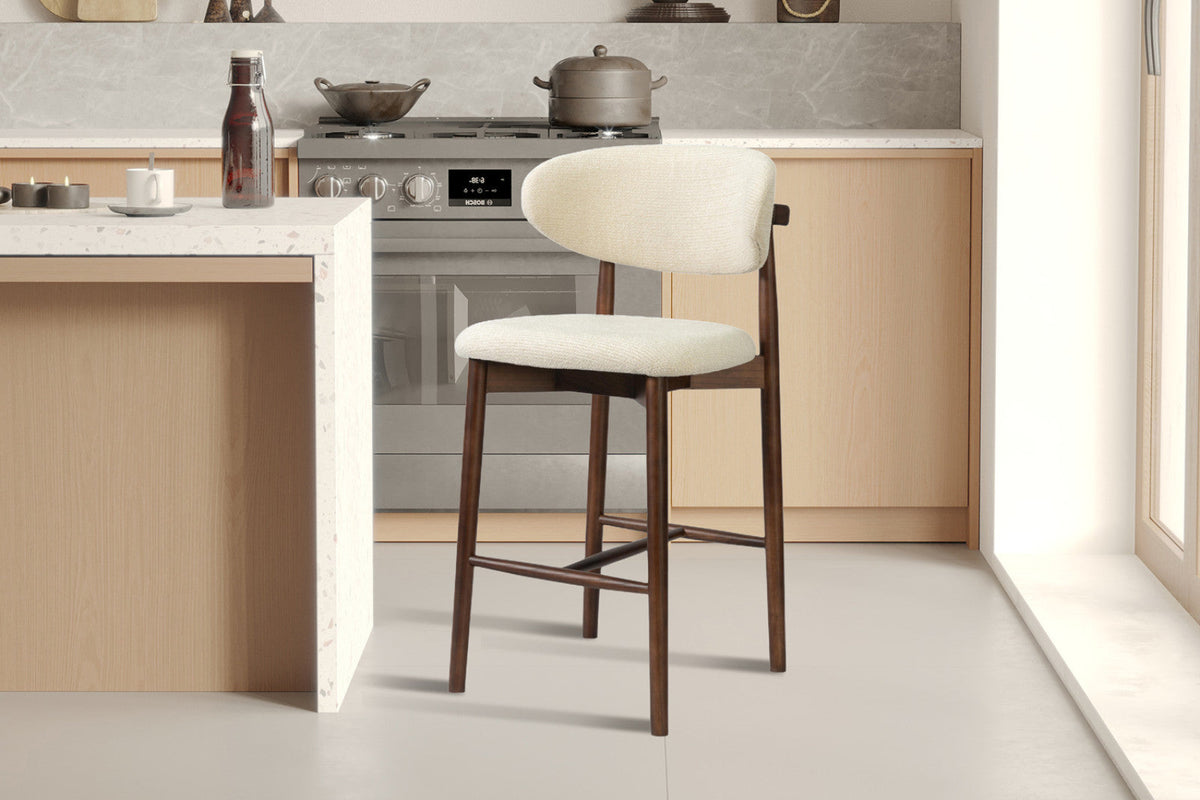 Chaise de comptoir Clara – Frêne noyer – vue 3