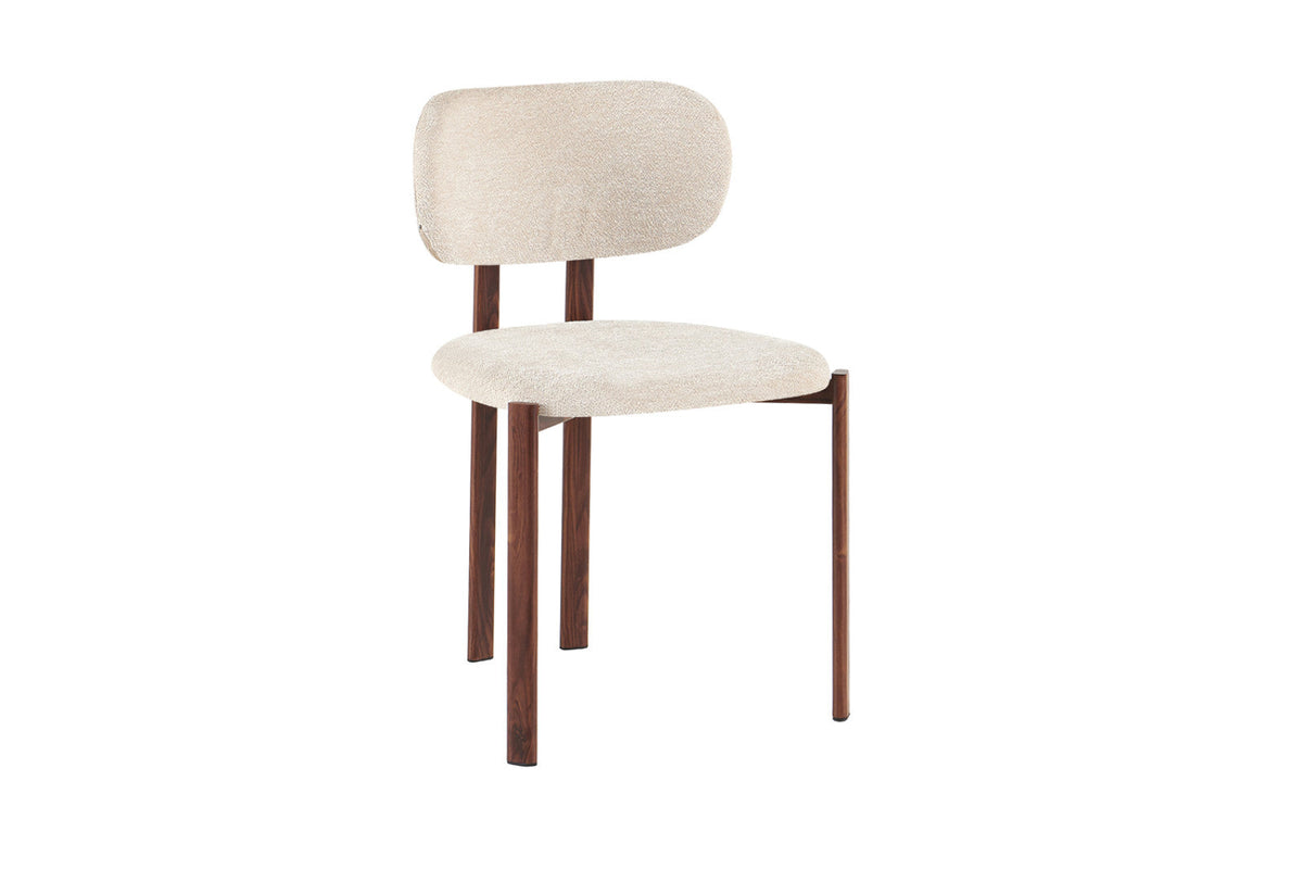 Chaise Jade – noyer, tissu beige