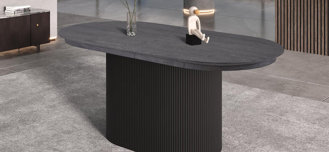 Table extensible 'Lagos' 180-220 cm Ovale Décor Brun foncé - 51830
