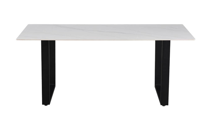 Table 'Poseidon' 180 cm Pierre Brillante Rectangulaire Blanc - 51948_1