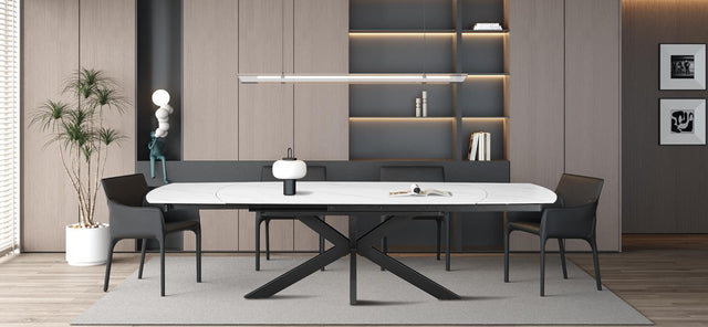 Table extensible 'Ares' 160-240 cm Ovale Danoise Pierre Blanc - 51940_1