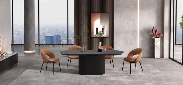 Table extensible 'Lagos' 180-220 cm Ovale Décor Brun foncé - 51830