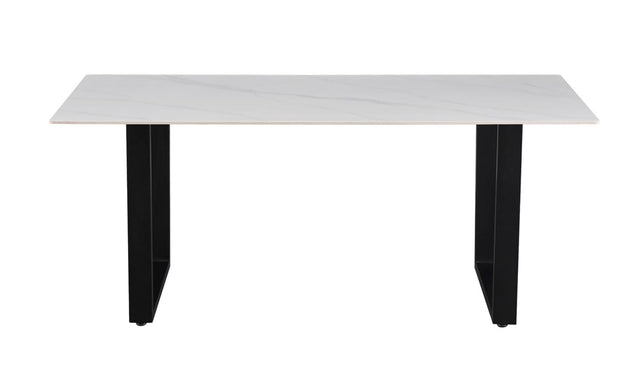 Table 'Poseidon' 180 cm Pierre Brillante Rectangulaire Blanc - 51948_1