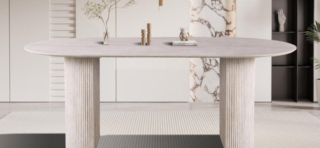 Table 'Lagos' 200 cm Ovale Décor Travertin Beige - 51820_3