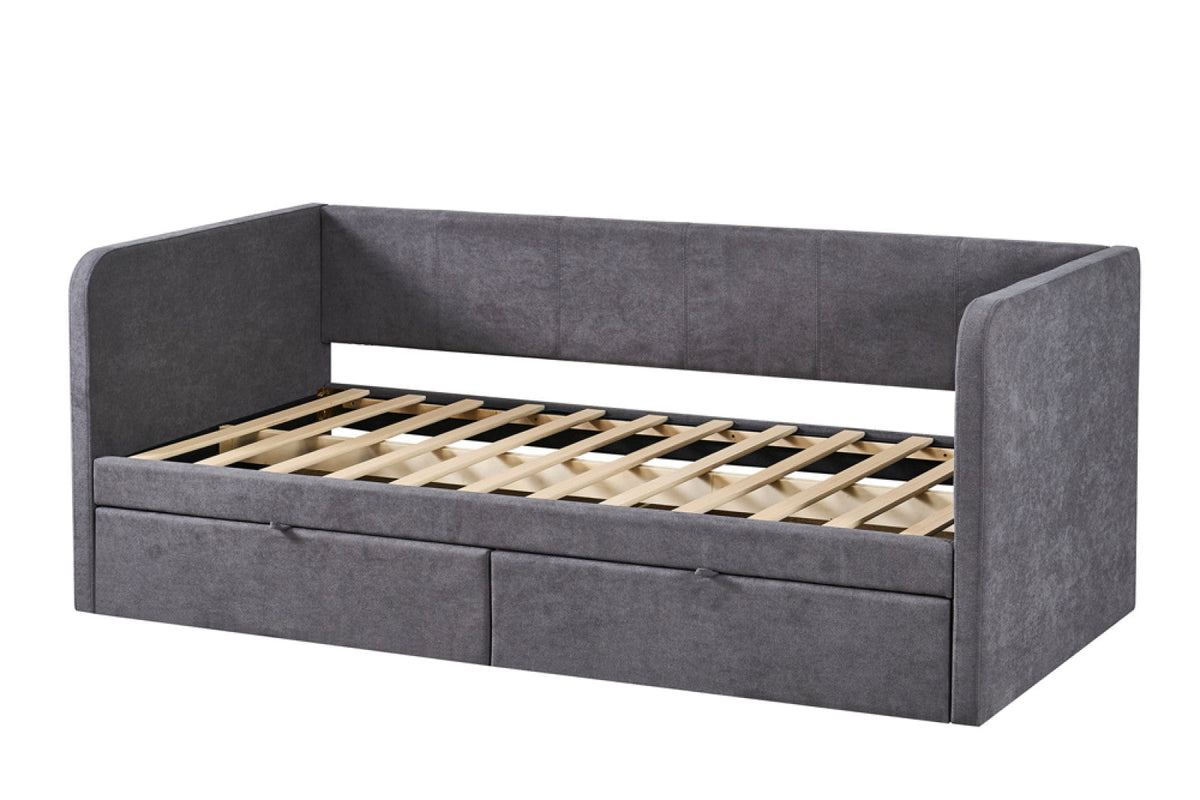 Lit Parma – avec sommier tissues gris – 90x200 cm