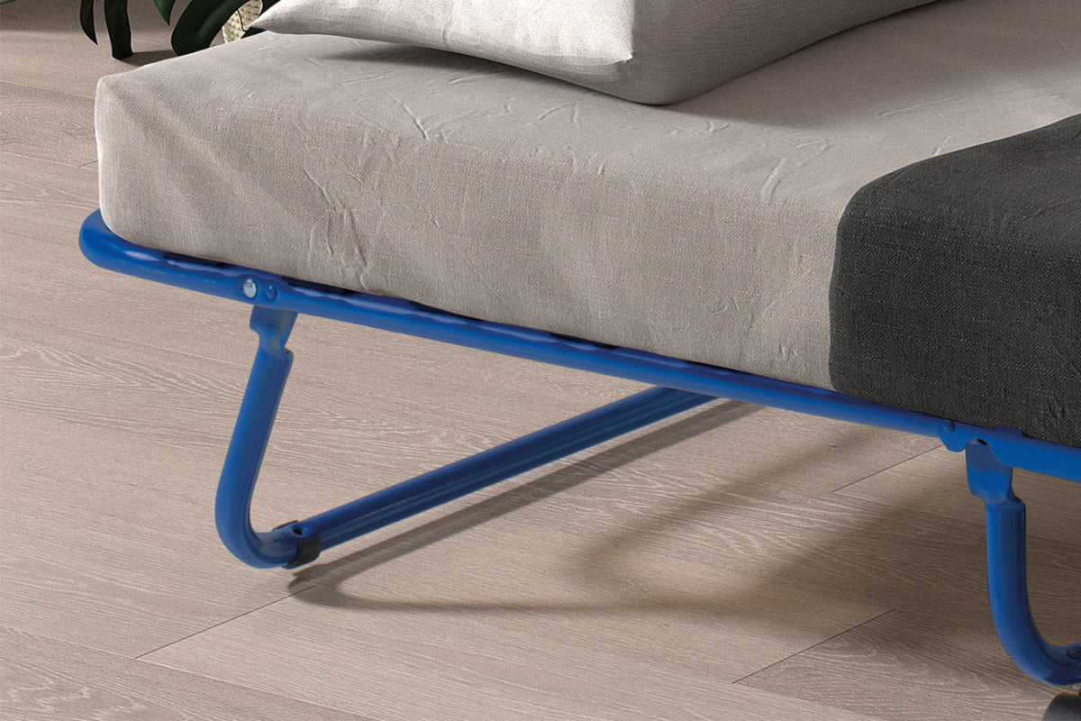 Lit pliable Safari – métal bleu – 80x190 cm