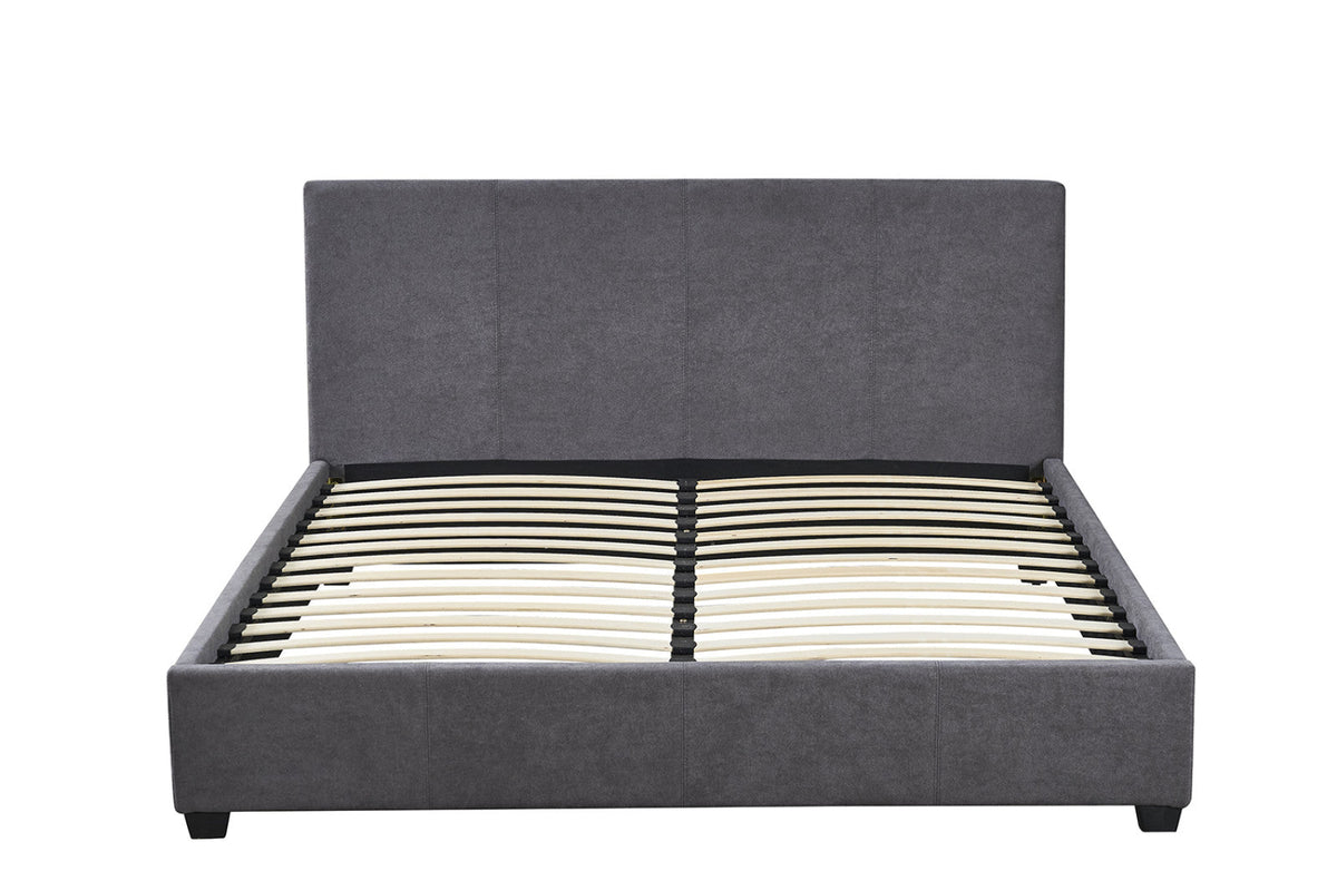 Lit Roma – Tissu gris, 160 × 200 cm – vue principale