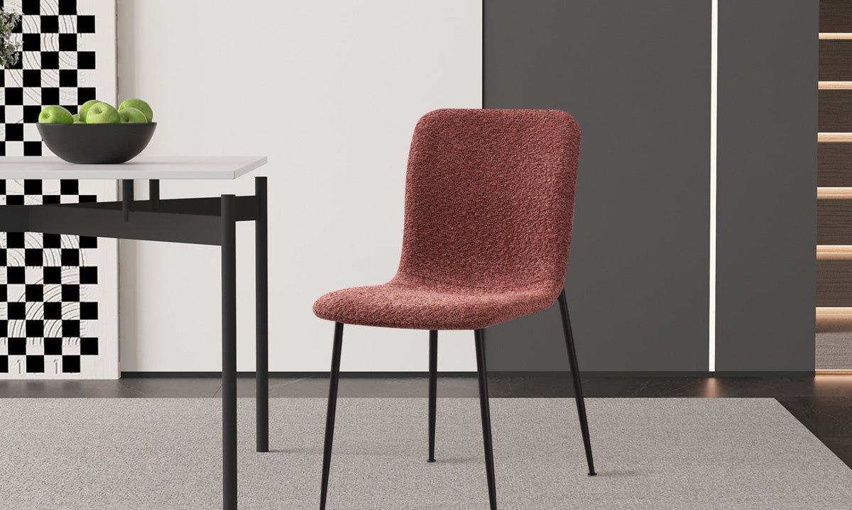 Chaise Alice – Bouclé rose – vue 3