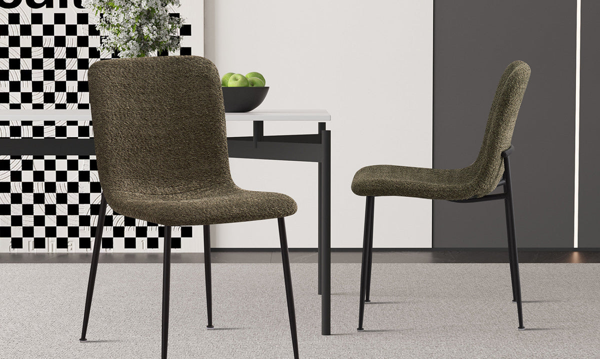Chaise Alice – Bouclé vert – vue 2