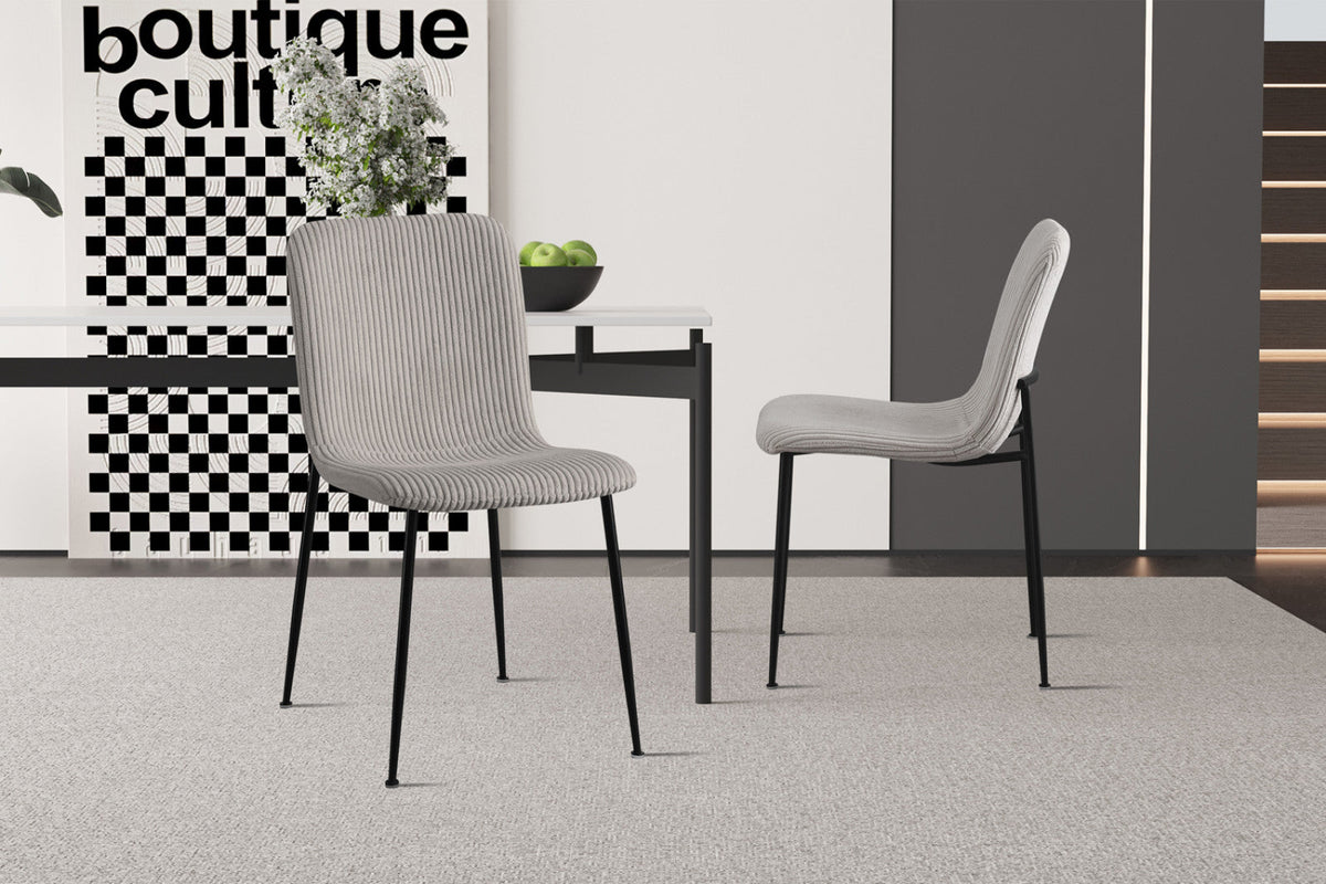 Chaise Alice – Corduroy gris clair – vue 4