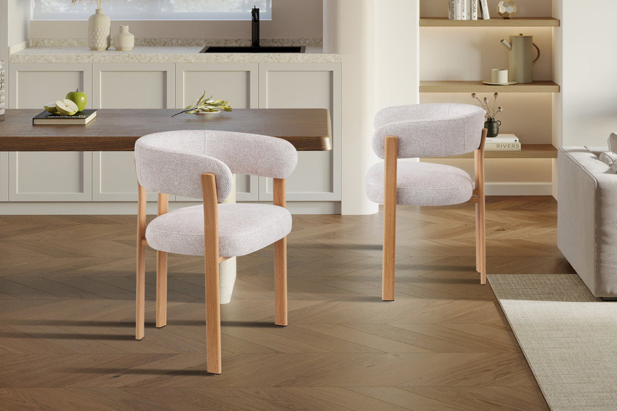 Chaise avec accoudoirs Julia – Naturel – vue 4