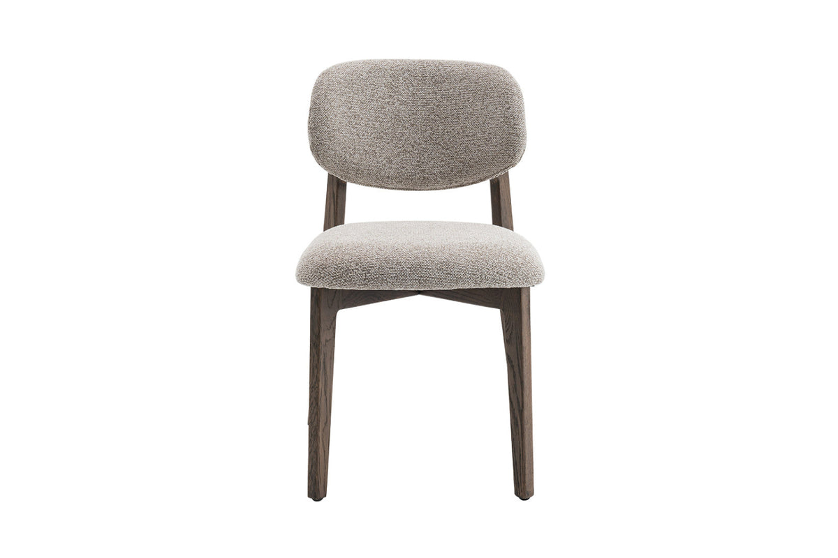 Chaise Carmen – Chêne fumé, tissu sable – vue principale