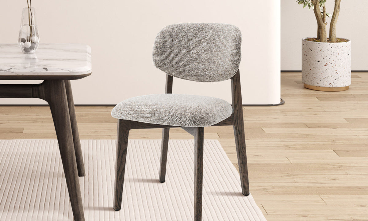 Chaise Carmen – Chêne fumé, tissu sable – vue 3