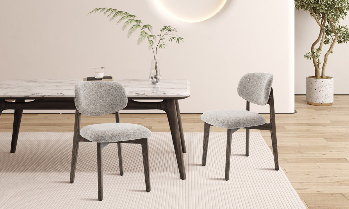 Chaise Carmen – Chêne fumé, tissu sable – vue 4