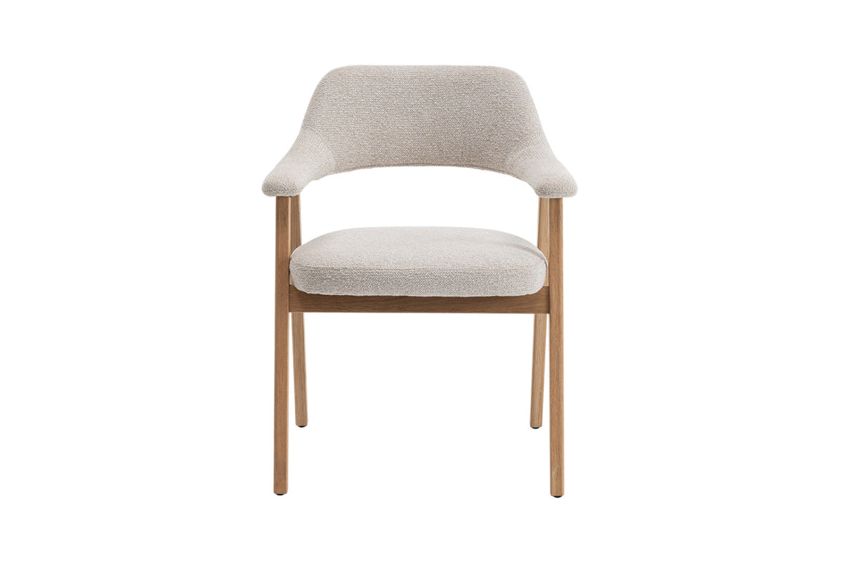Chaise Coralie – Chêne naturel, tissu beige – vue principale