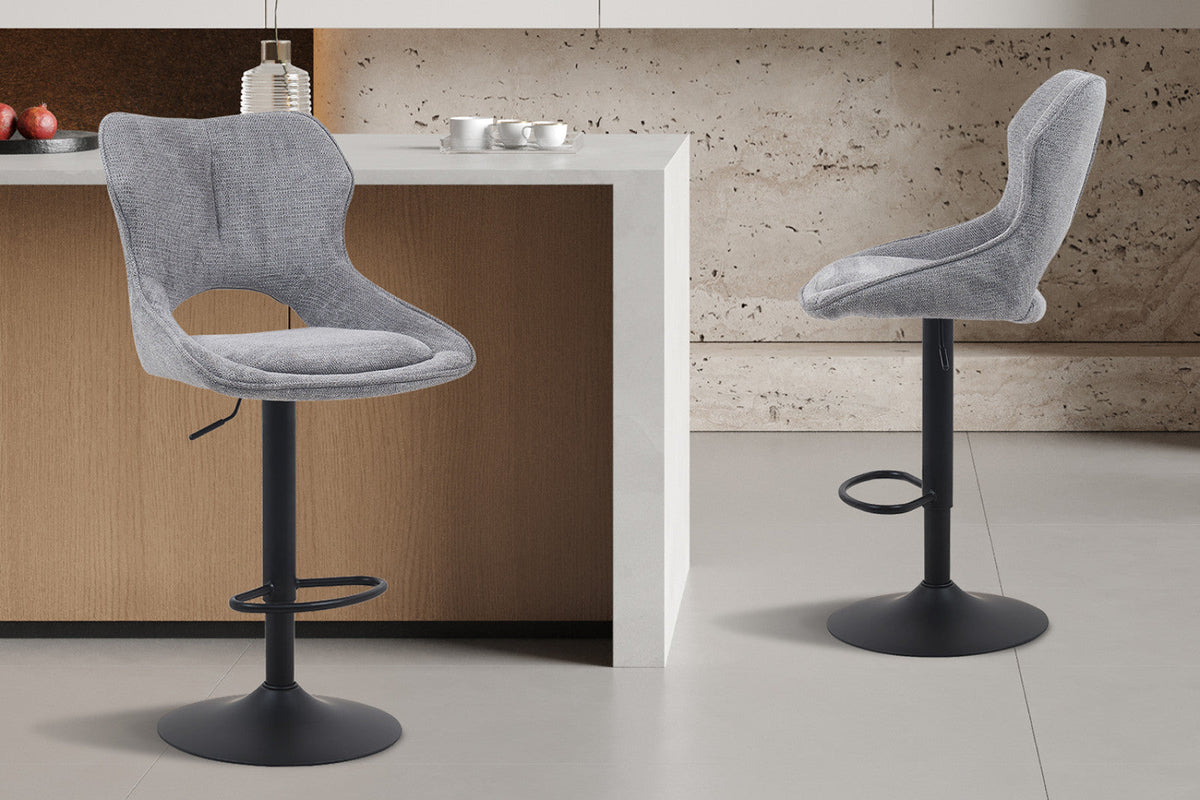 Chaise de bar Mori – Gris foncé – vue 2