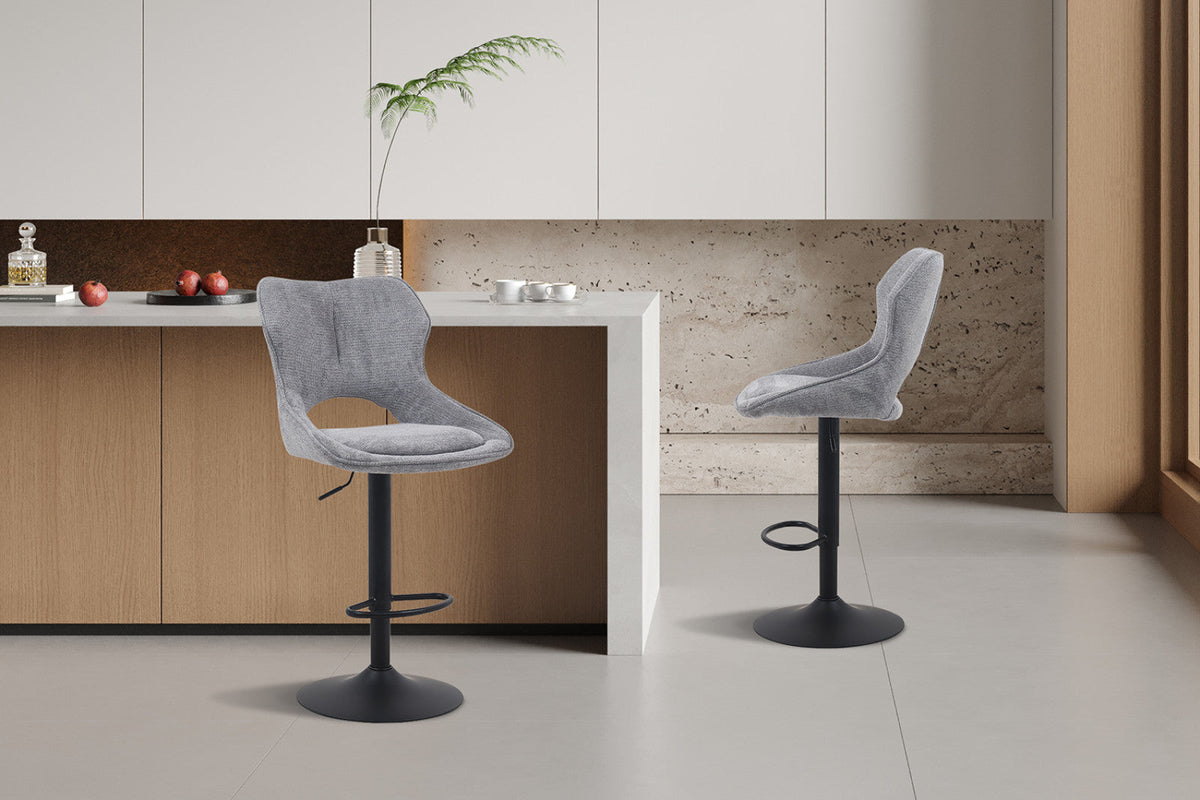 Chaise de bar Mori – Gris foncé – vue 4