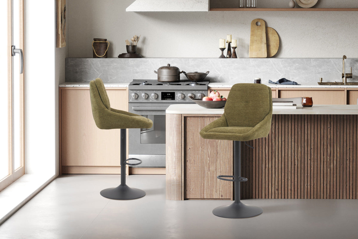 Chaise de bar pivotante Sabine – Vert – vue 4