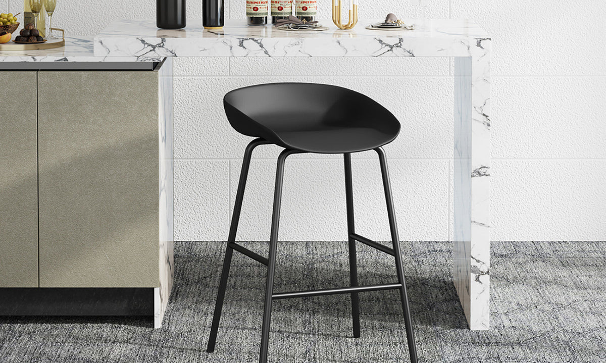 Chaise de comptoir Anna – Noir – vue 2
