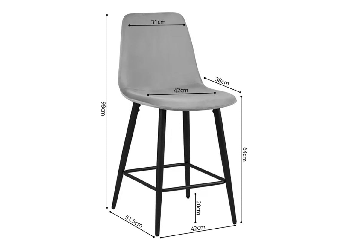 Chaise de comptoir Boy – Gris – vue principale