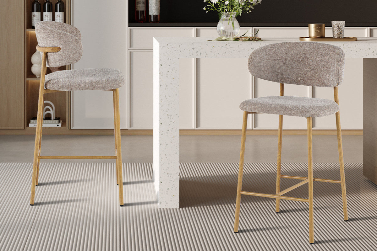 Chaise de comptoir Coco – Sable – vue 2