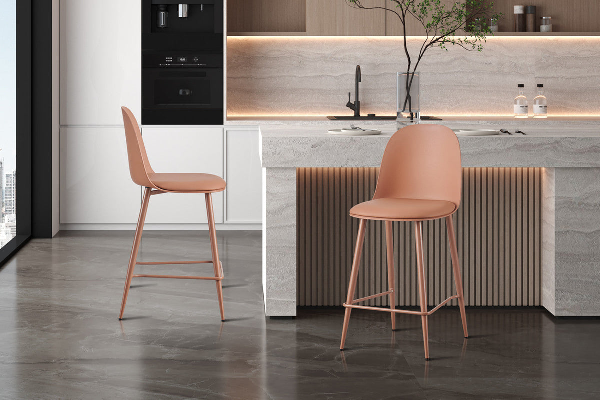 Chaise de comptoir Jasmin – Terracotta – vue 4