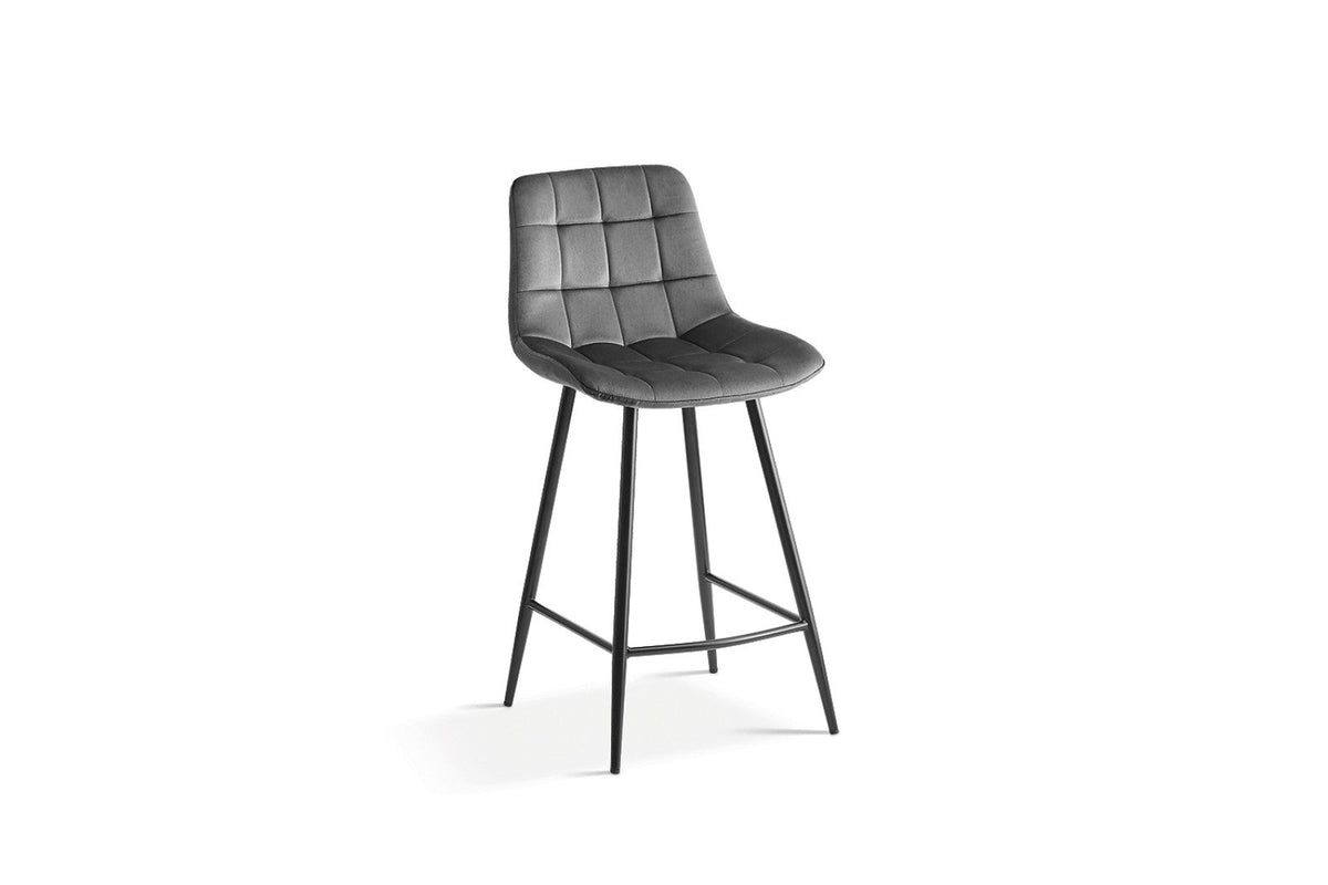 Chaise de comptoir Juta – Gris foncé – vue principale