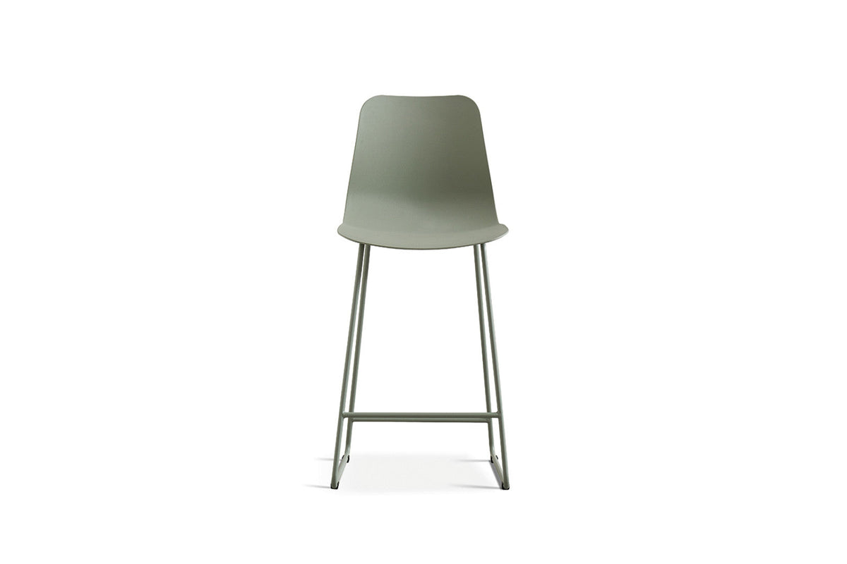Chaise de comptoir Marie – Gris-vert – vue 4