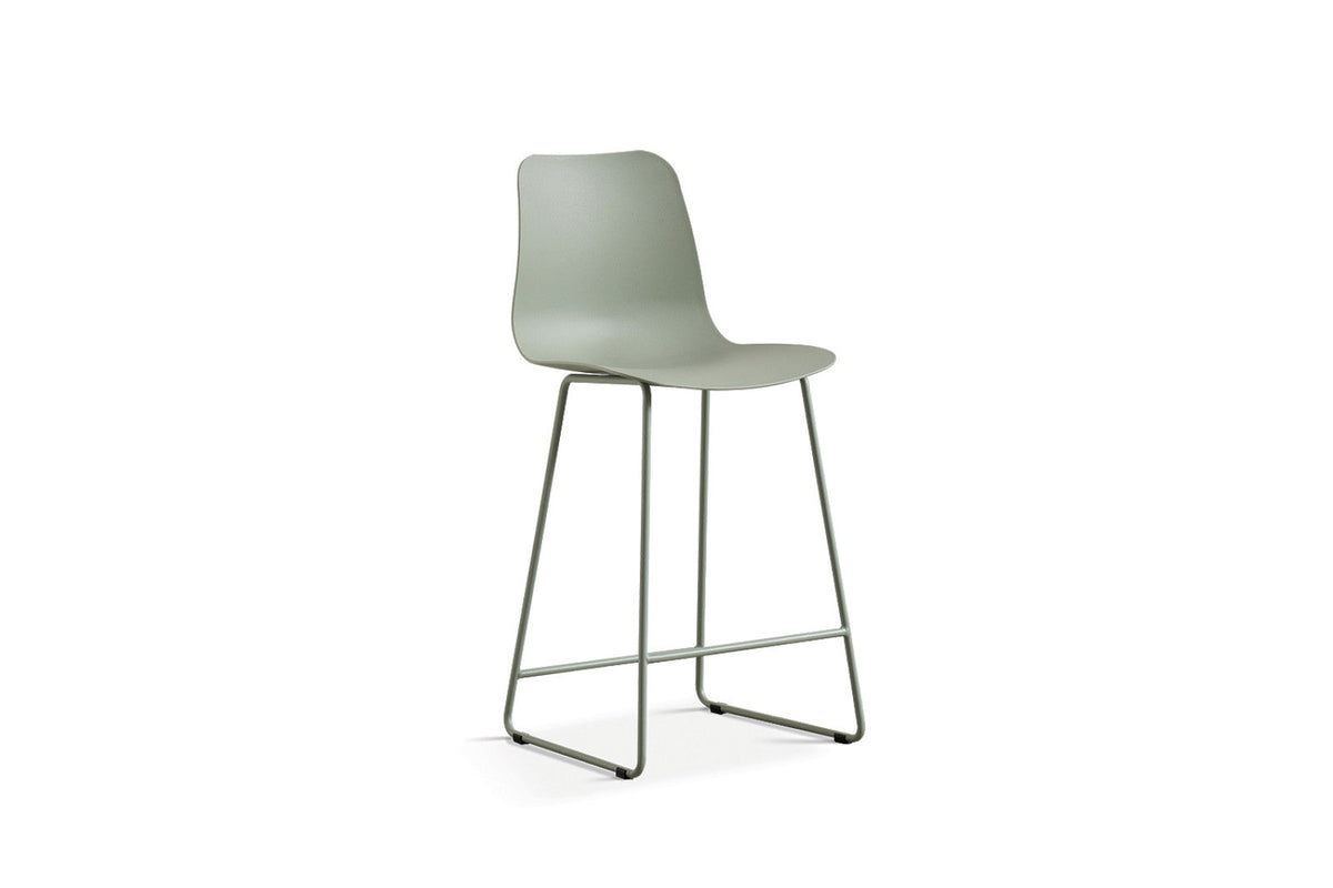 Chaise de comptoir Marie – Gris-vert – vue principale