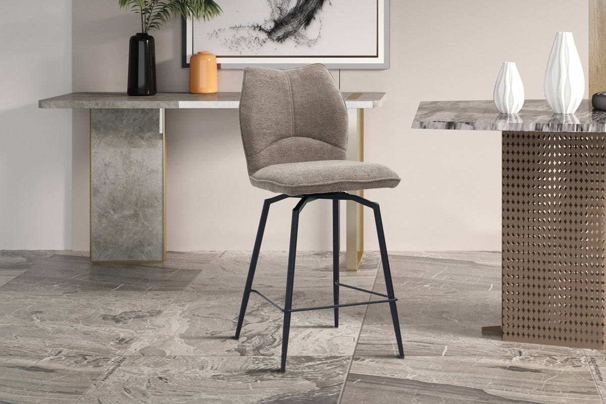 Chaise de comptoir pivotante Lara – Sable – vue 4