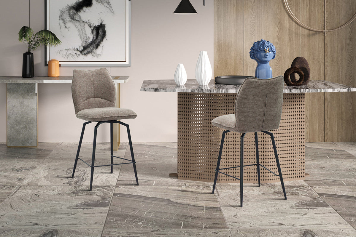 Chaise de comptoir pivotante Lara – Sable – vue 5